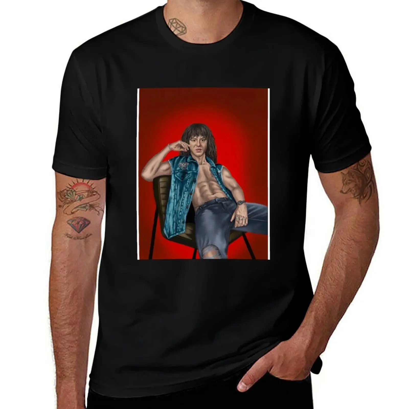 

eddie munson T-Shirt blue archive blue lock custom t-shirts Clothing Men's t shirts