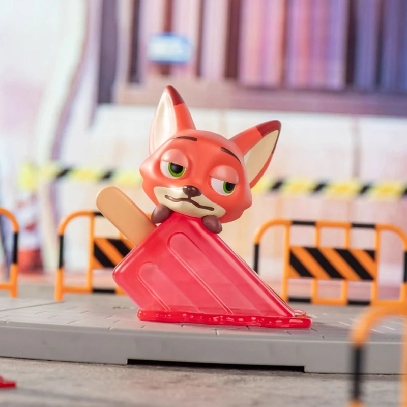 Zootopia Caja ciega con Nick & Judy en la pose de té de la tarde, adorables muñecos periféricos de anime: adorno de decoración perfecto para escritorio,