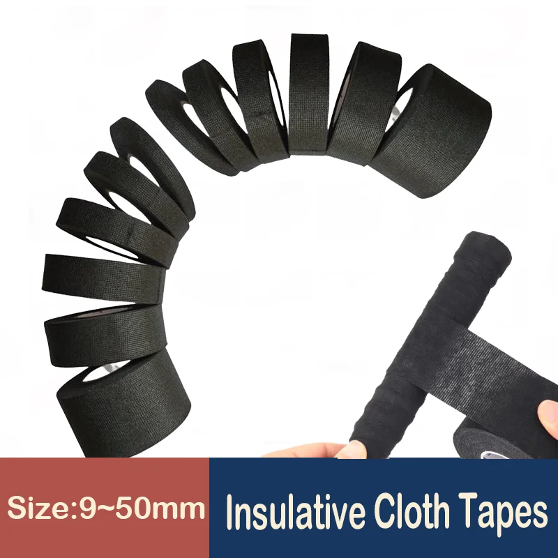 

Heat Resistant Adhesive Cloth Fabric Tape 9-50mm for Automotive Cable Harness Wiring Loom Electrical High Temperature Tape
