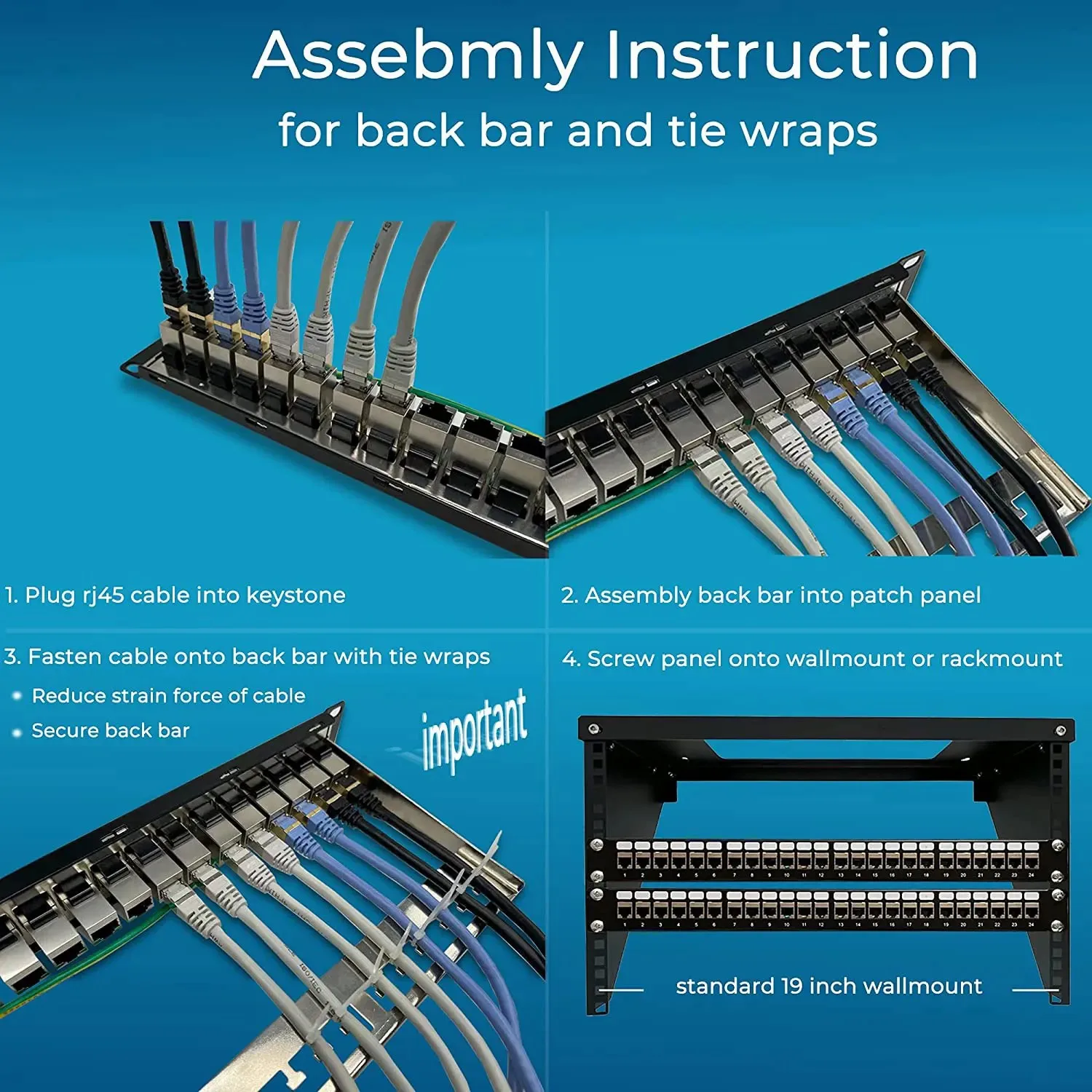 ZoeRax Patch Panel 24 Port Cat6A Cat7 with Keystone 10G Support, Keystone  Jack Coupler Patch Panel STP Shielded 19-Inch