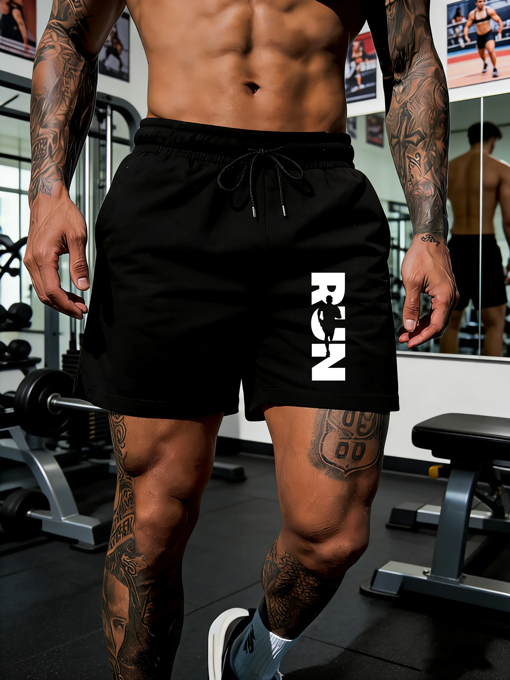 

Running Is A Very Healthy Exercise Print Men'S Shorts Loose Breathable Pants Elasticity Wide Leg Streetwear Summer Clothing