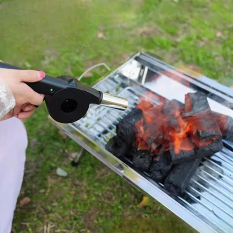 Compact Hand Crank Air Blower Noiseless Operation for Camping Cooking BBQ Home