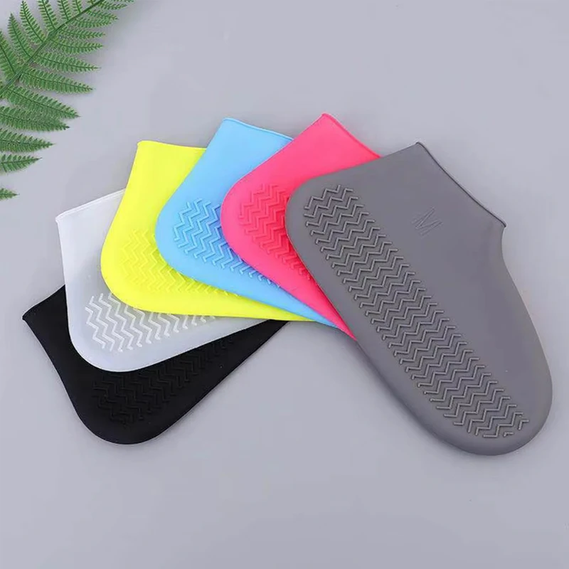 2pcs Waterproof Non-slip Silicone Shoe High Elastic Wear-resistant Uni Rain Boots for Outdoor Rainy Day Reusable Shoe Cover