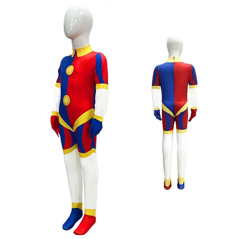 Pomni Cosplay The Amazing Digital Circus Cartoon Costume for Kids Clown Jumpsuit Child Adult Halloween Christmas Party Clothes