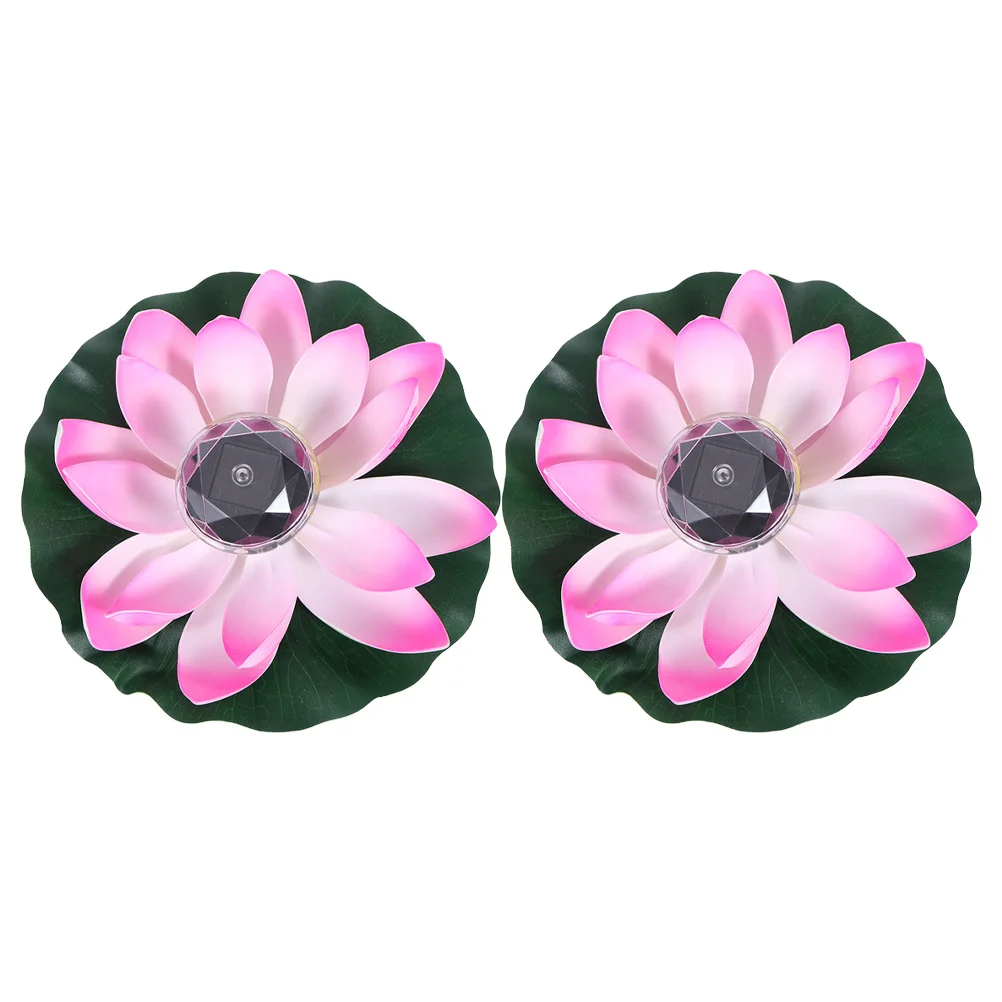 2Pcs Solar Lotus Light Waterproof Floating Pool Pond Lamp Colorful Unique Design Outdoor Landscape Solar Decorative Lighting