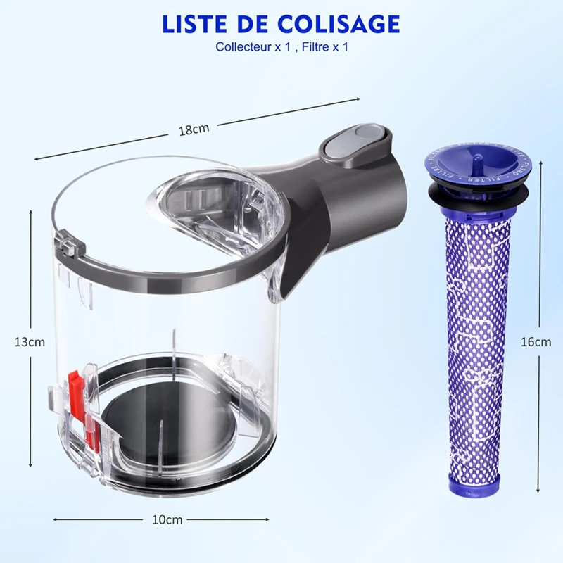 Lixeira para aspirador de pó dyson v6 dc58 dc59 dc62 dc74, peças sobressalentes de lixeira de interface, peça no. 965660 -01