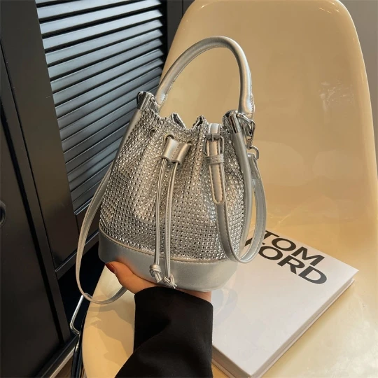 2024 NEW Silver Street OL hand Woman Girl Messenger Shoulder Bag PU PVC Leather Women Sport Bag Luxury Lady Handbag Purses