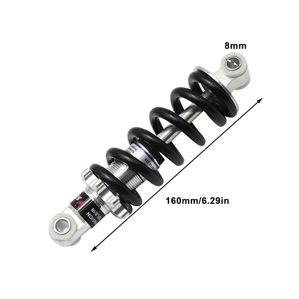 Gas Electric Scooters Hole Diameter 8mm Rear Shock Absorber Adjustable Spring Firmness Aluminum Alloy Material For Dirt Bikes