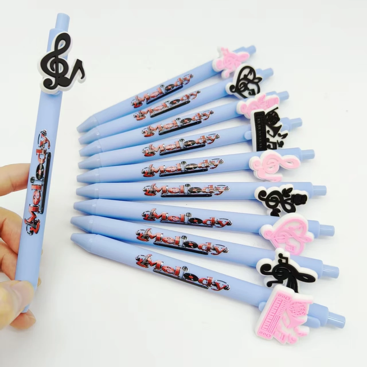 

9 шт./16 шт., черная пудра, форма ноты, шариковая ручка, небесно-голубая серия, печатный пресс, гелевая ручка, подарочная ручка