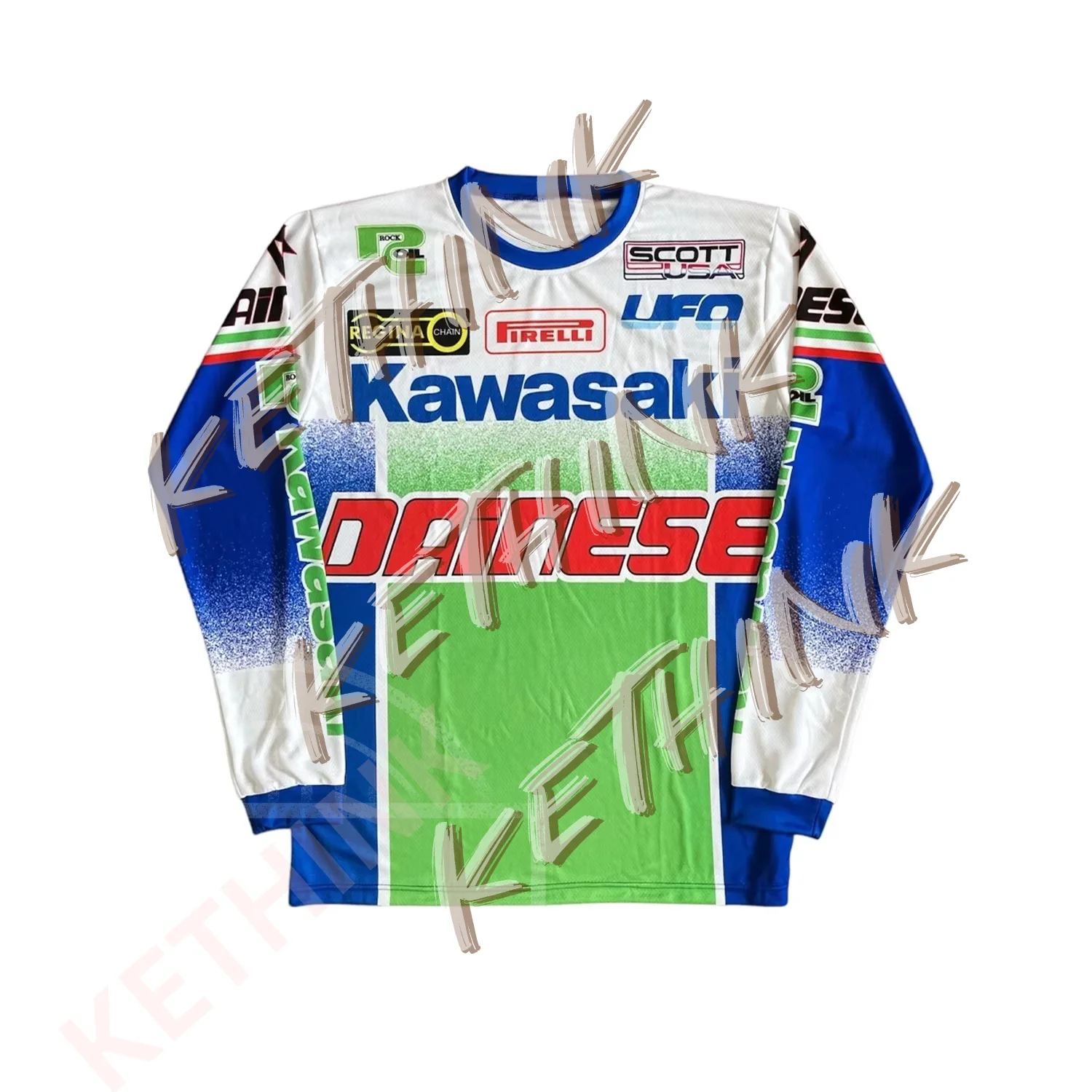 

Kawasaki Motocross racing Long Sleeve Jersey T-shirt Newest Outdoor Summer Classic Tee Adults Loose Exercise Motorcycle Jersey