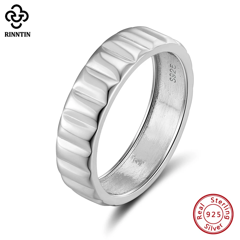 

Rinntin 925 Sterling Silver 6mm Band Ring for Men Unisex Wedding Statement Promise Ring Comfort Fit Size 10-13 Jewelry NMR07