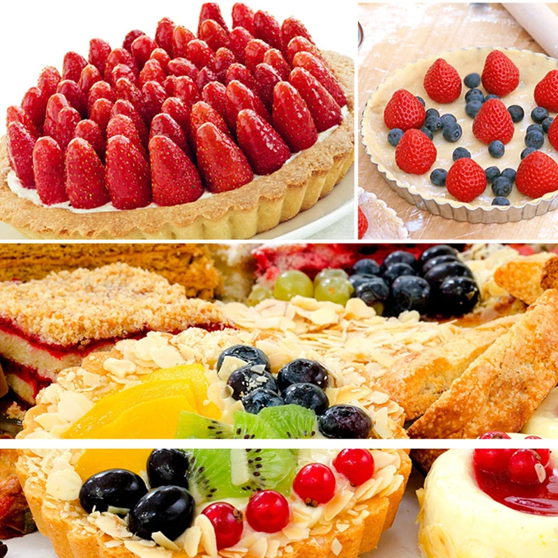 8/10/12cm Mini Round Pie Muffin Cupcake Pans Non-Stick Tart Quiche Flan Pan Pie Pizza Cake Mold Removable Loose Bottom Bakeware