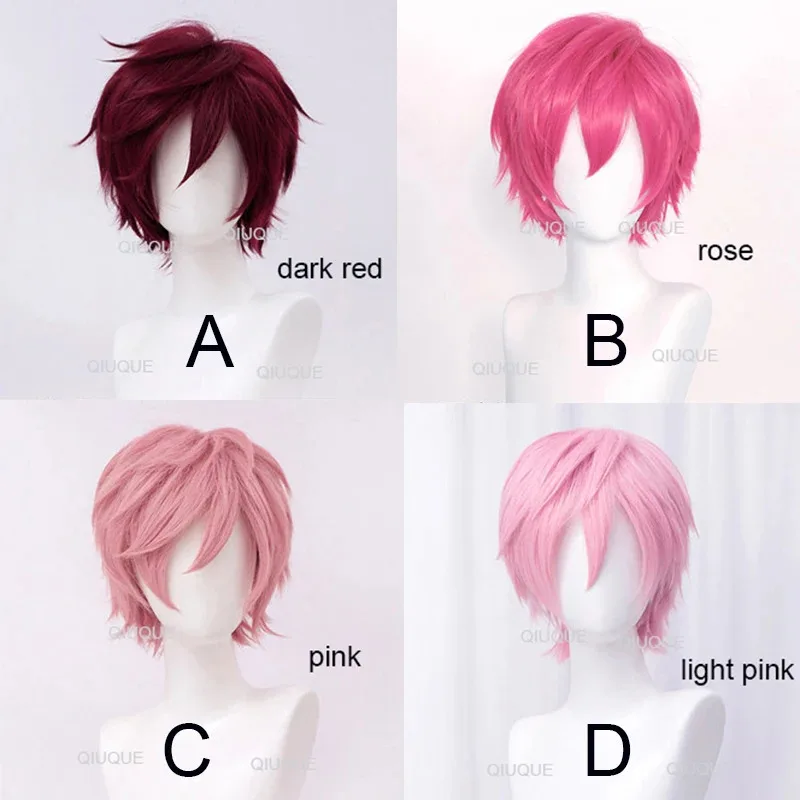 

vivi 2025 30cm Short Straight Cosplay Anime Tilt Up Compatible Universal Omnipotent Heat Resistant Synthetic Hair Wigs + Wig