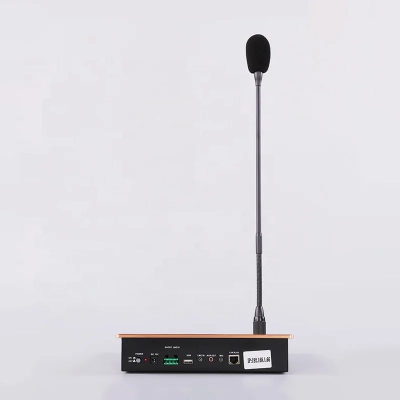 Real-Time Broadcast Gooseneck IP Network Paging Microphone PA System Desk Conference Mic System with Remote Control Call Station