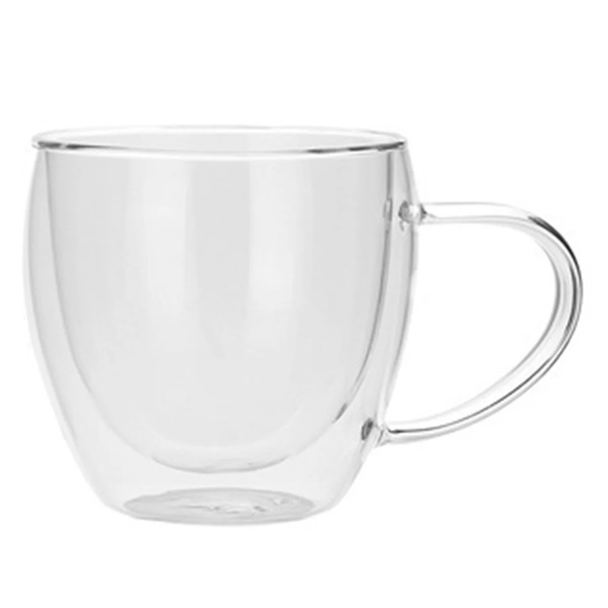 

B74A Double Wall Glass TeaCup Transparent Coffee Milk Water Mug High Borosilicate Teaware Drinkware Kitchen 250ml