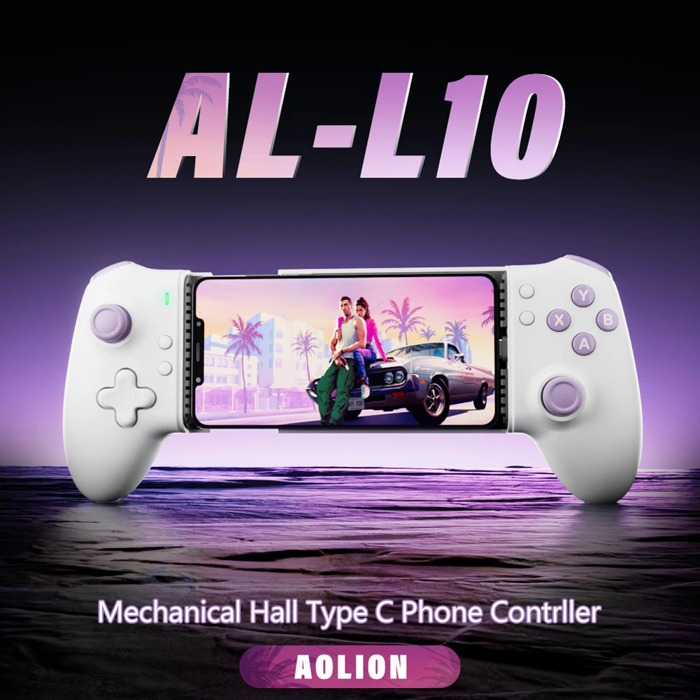 L10 Gaming Pad Hall Effect Joystick Trigger Hall Mechanical Controller Type-C Mobile Phone Stretching Handle Pad for Android/iOS