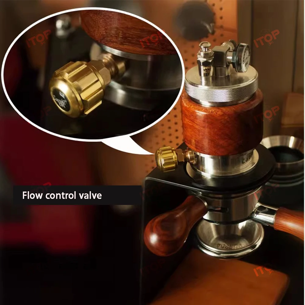 Пневматическая кофемашина ITOP 58 мм, кофеварка для эспрессо для кемпинга с функцией предварительного заваривания расхода