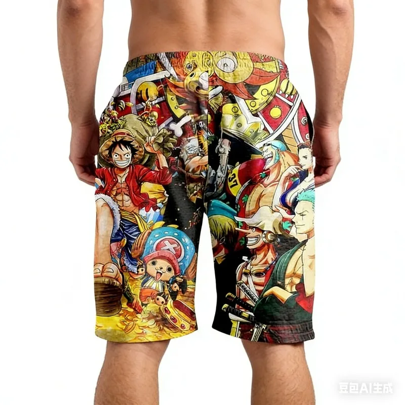 2026 Summer Hot Selling Anime One Piece Character Gathering Sports Shorts for Adult and Children Casual Fashion Sports Shorts
