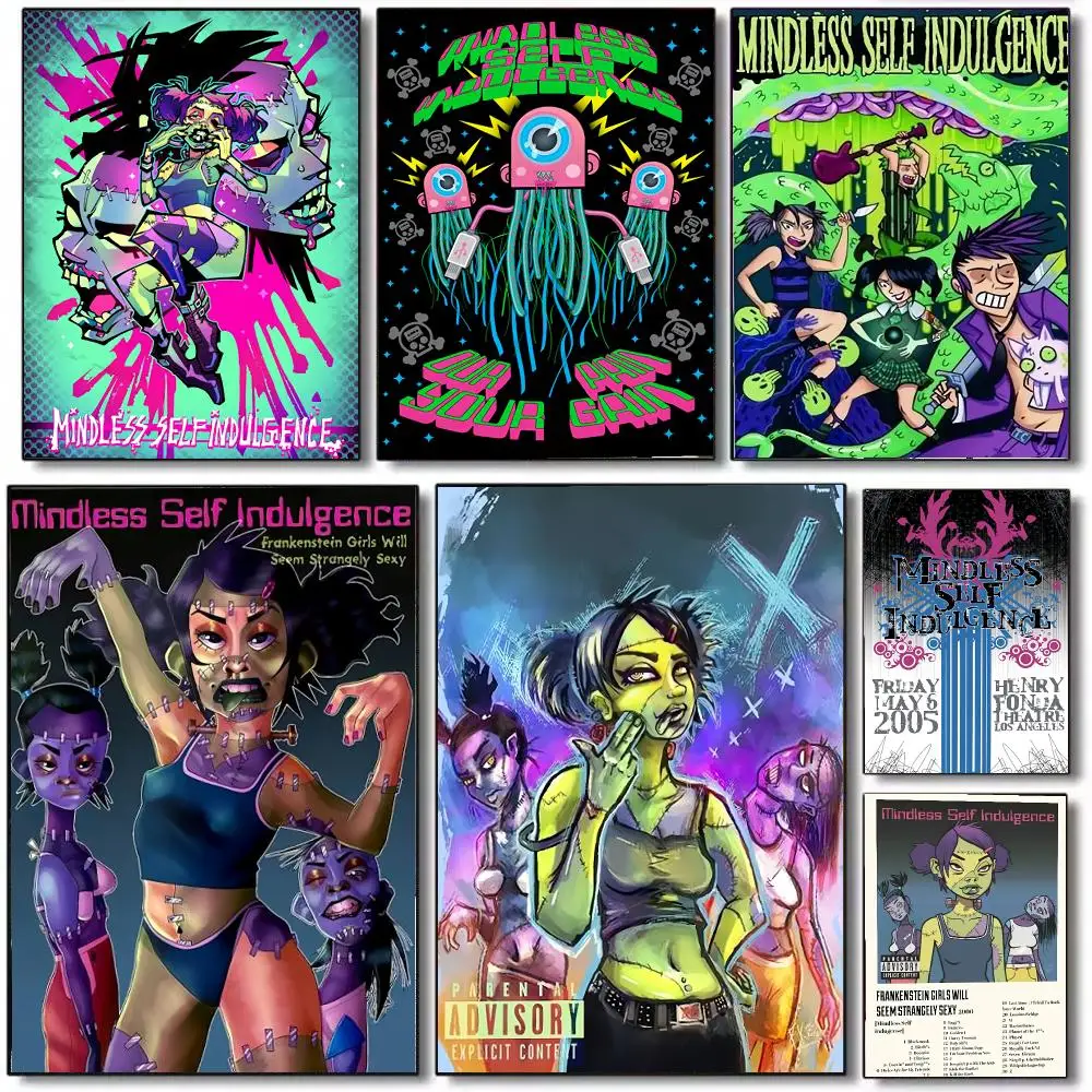 Mindless Self Indulgence Poster Wall Art Printed Decor Sticker Stylish Home Gift for Living Room Bedroom Corridor Cafe