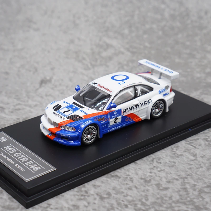 

DCM 1:64 M3 GTR E46 Гоночный автомобиль из сплава, литье под давлением и игрушечный транспорт, модель автомобиля, миниатюрная масштабная модель автомобиля для детей