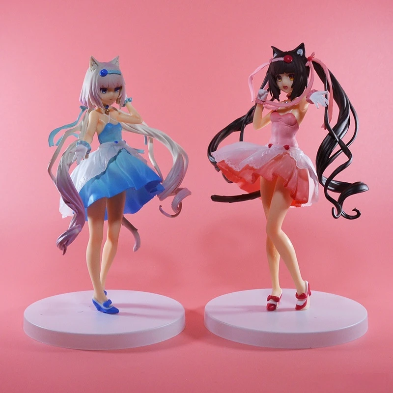 

18CM Nekopara Anime Figure Collectible PVC Action Model Doll Vanilla Chocola Girl Figurines Toys Gifts for Fans