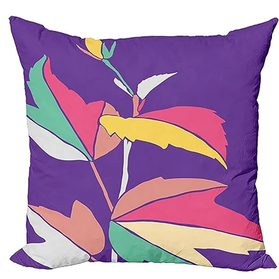 Exotic Pillow Cover Cushion Cover Tropical Theme Leaf Branch Plant Summer Atmosphere Soft Short Plush Pillowcase