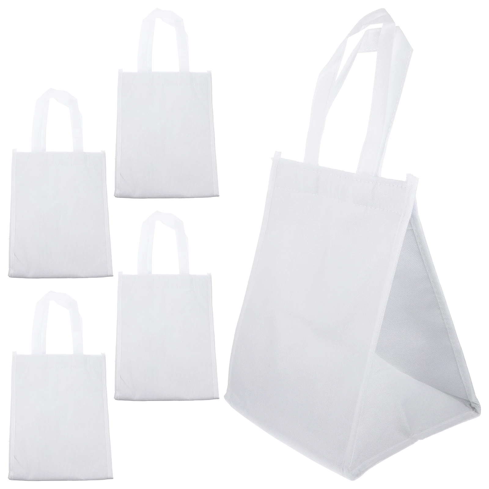 

5 Pcs Insulation Bags Cooler Insulated Foldable Grocery for Hot Food Lunch Non-woven Fabric