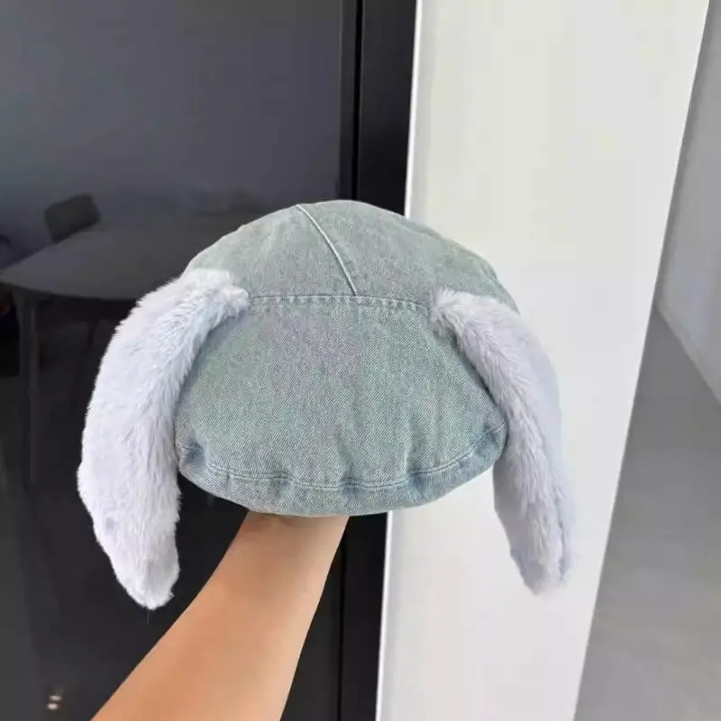 

31BB Women Lovely Rabbits Ears Hats Girls Party Cosplay Hats Winter Autumn Warm Hats Winter Head Accessory