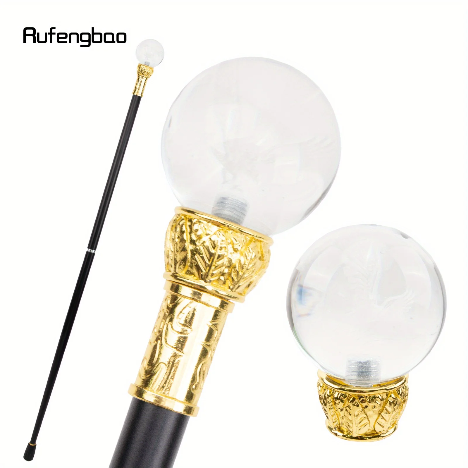 透明樹脂ボール付き杖 ファッション装飾杖 エレガントなコスプレ杖 クロシエ パフォーマンスステージ杖 94.5cm