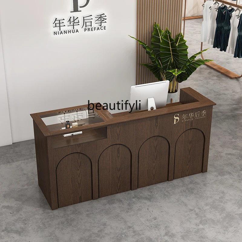 Clothing Store Cashier Counter Middle Island Taichung Antique Bar Counter Beauty Salon Counter Barber Shop Reception Table