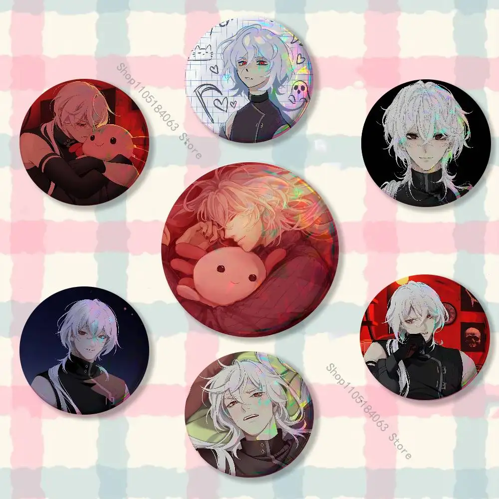 

Casper A D-Date with D-Death Laser reflective round badges pins bag clothing decorations collectibles gifts for friends