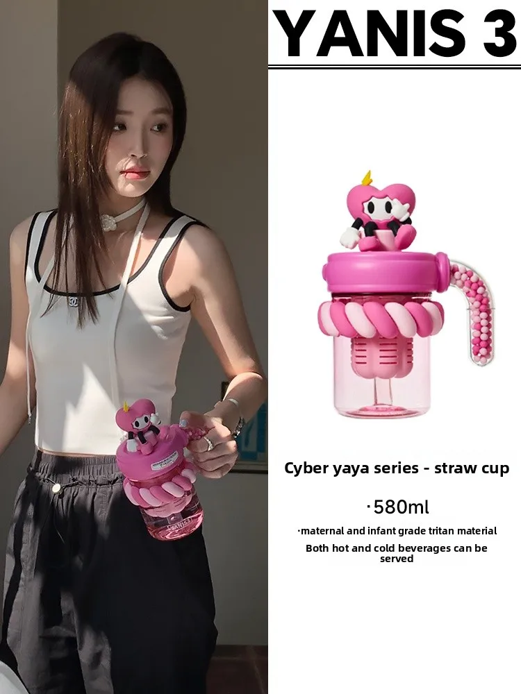 

Бутылка для воды из тритана, термостойкая, ударопрочная, милая, для школьников, для девочек, с крышкой