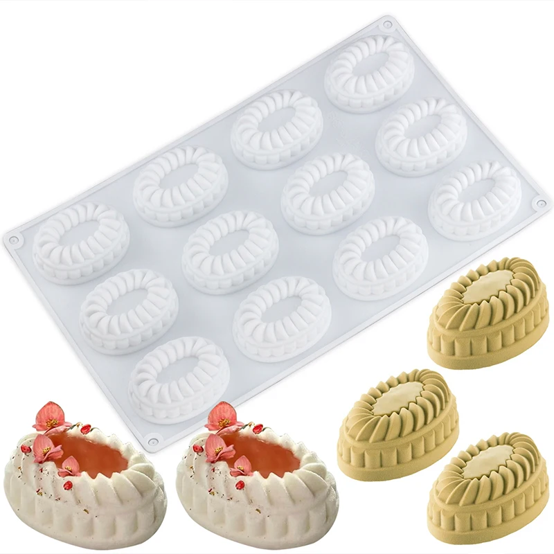 1 Stück ovale Silikon-Kuchenform, Backform für Schokolade, Mousse-Dessert-Kuchenform