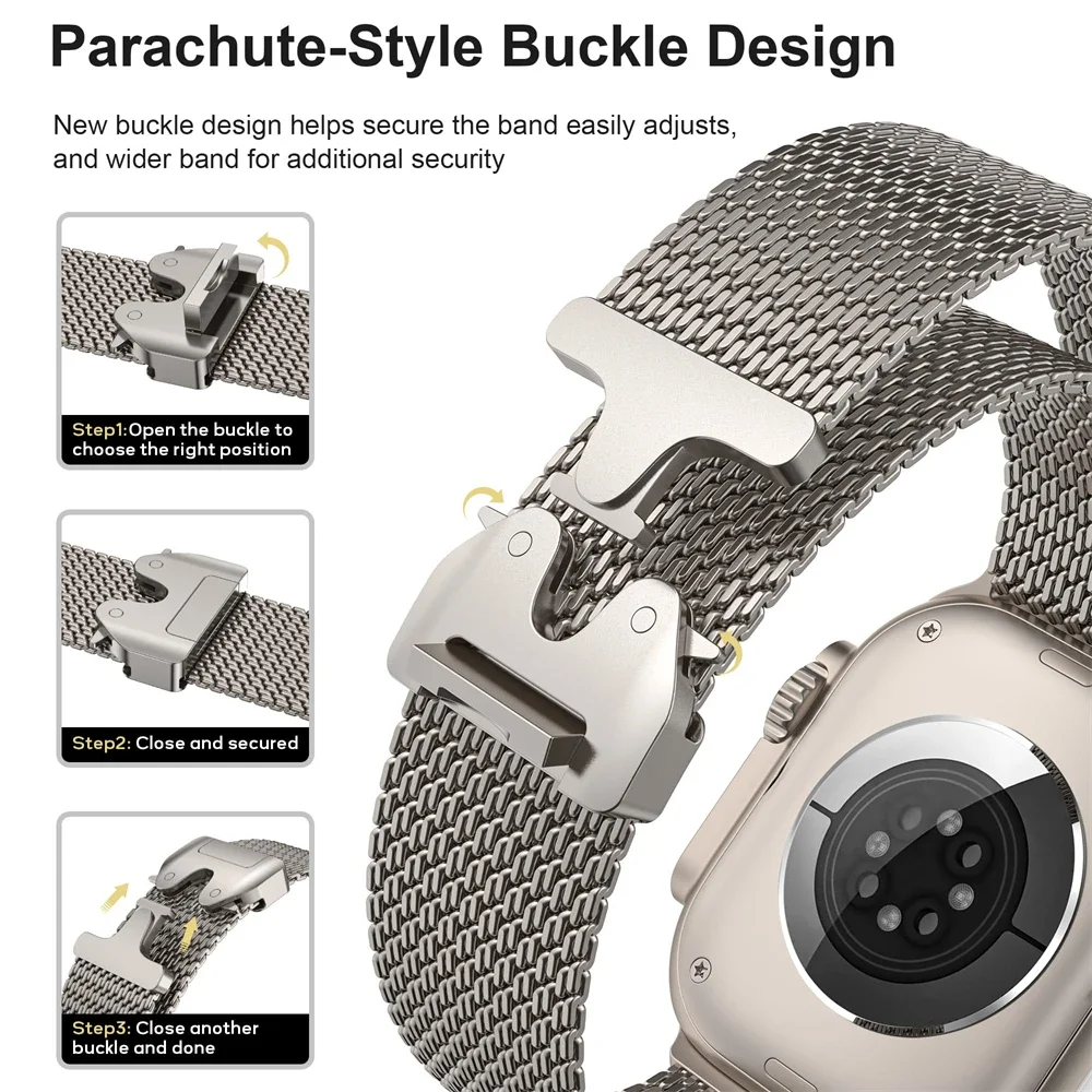 Титановый официальный ремешок 1:1 для Apple Watch Ultra Band 49 мм S10 46 мм 42 мм 45 мм 44 мм Миланский браслет iWatch 10 9 8 7 6 5 SE 4 3