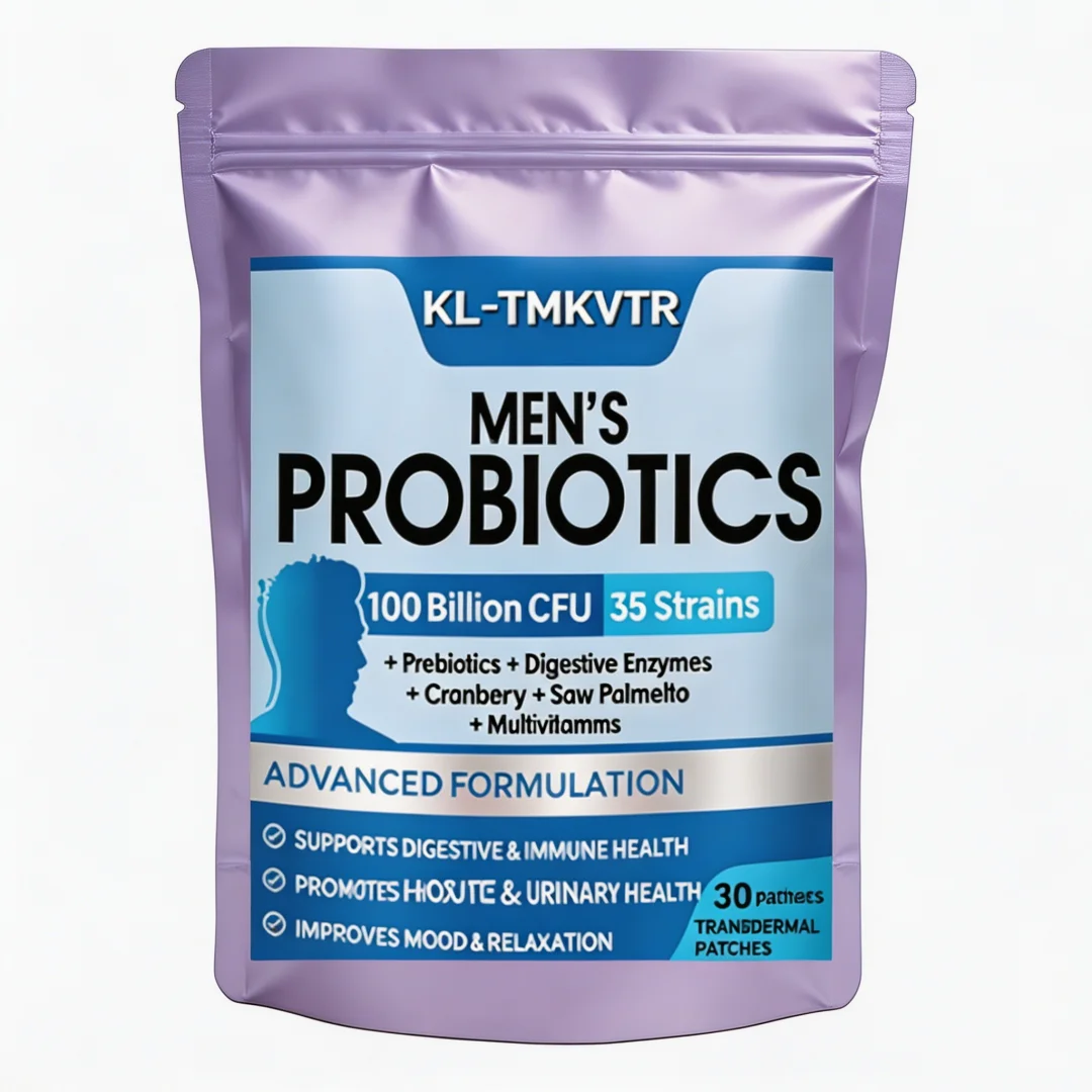 30 Patches Probiotics Transdermal Patches for Men Support Digestive Health,Probiotic Prebiotics Enzymes for Prostate Health