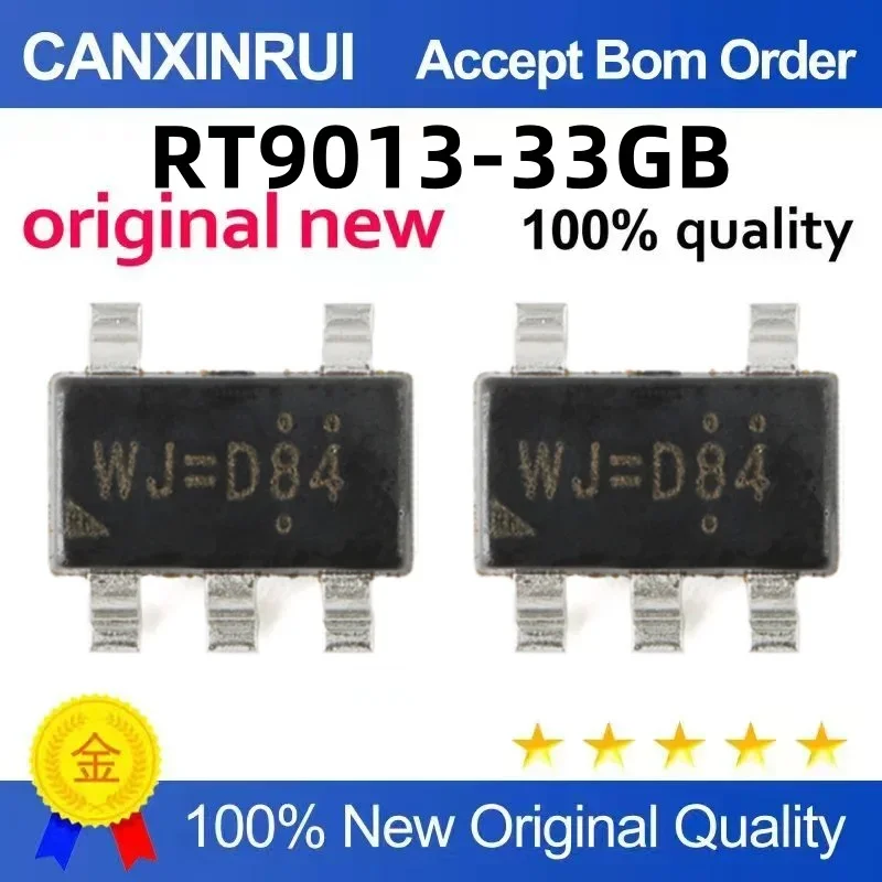 (5-100 pieces)New RT9013-33GB SOT23-5 silk screen WJ=3.3V low voltage drop linear regulator chip IC