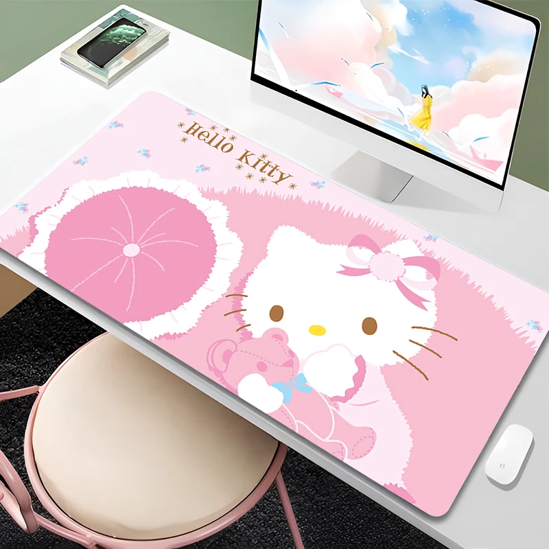 

Mouse Pad Hello Kitty 90x40cm Large PC Computer Gamer Kawaii Gaming Accessories xxl Mousepad Keyboard Desk Mat Carpet Table Pad