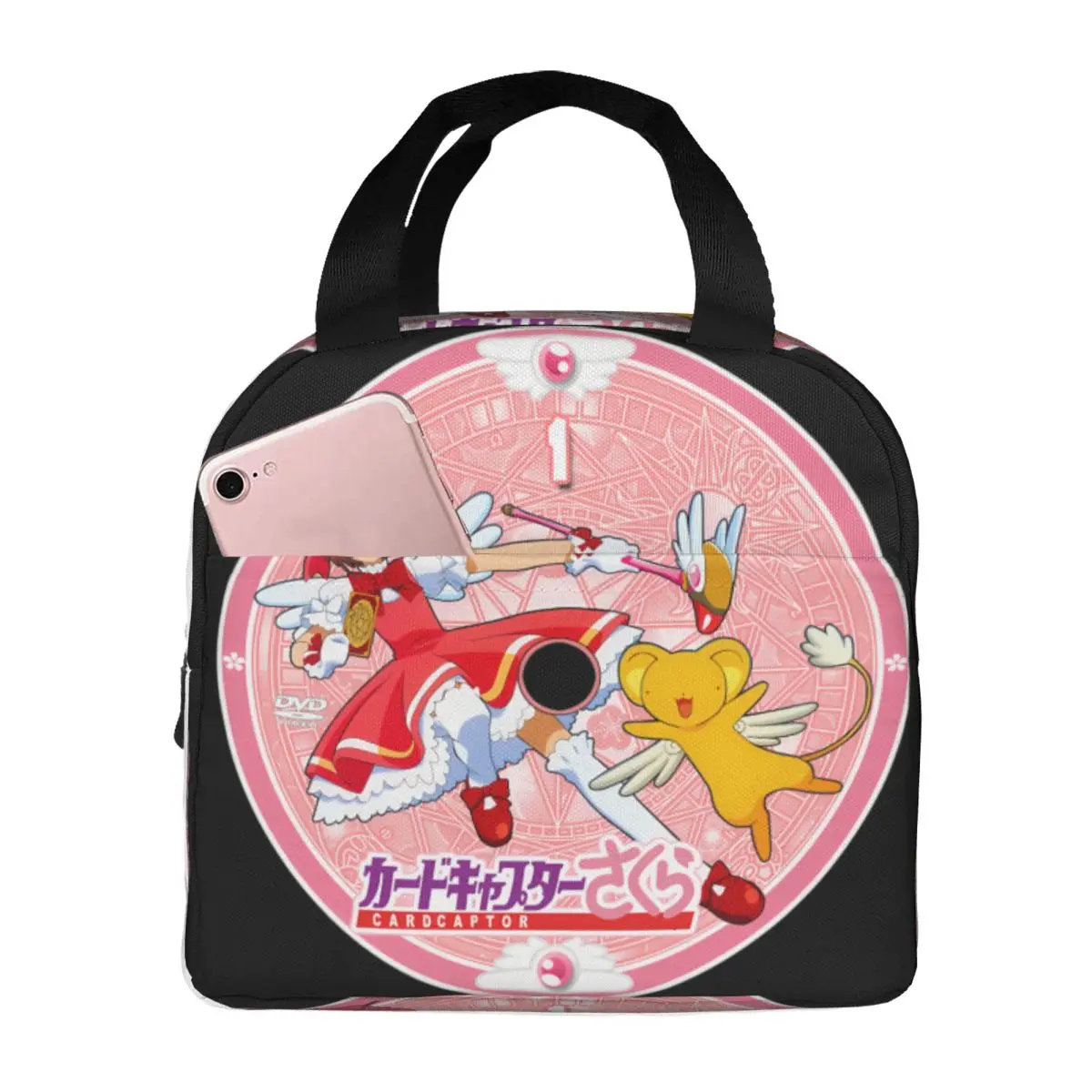 Cardcaptor Japanese Anime Magical Girl Sakura Insulated Lunch Bags for Women Resuable Cooler Thermal Bento Box Camping Travel