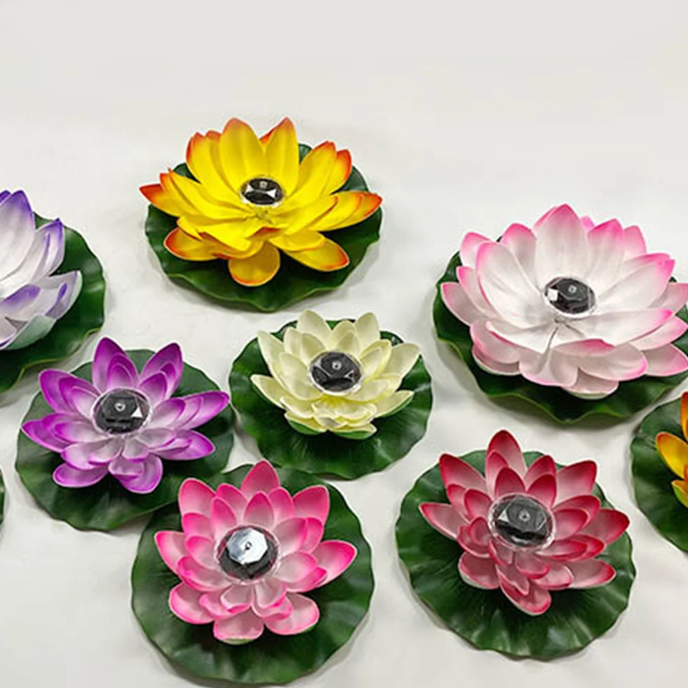 

Water Floating Lotus Lamp Solar Pool Light Waterproof Floating Lotus Lights Solar Garden Pond Decoration Festival Light