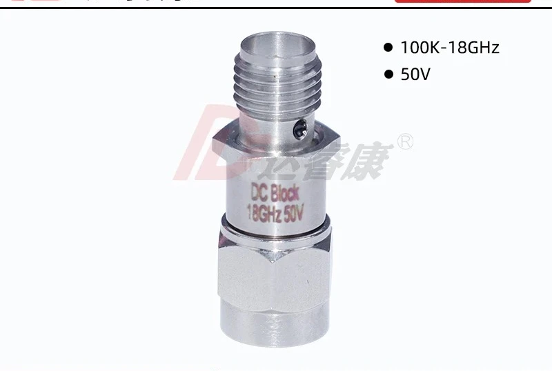 product  SMA DC Blocker Stainless Steel Model 18GHZ Low Standing Wave 50V DC Blocker SMA-JK Male to Female