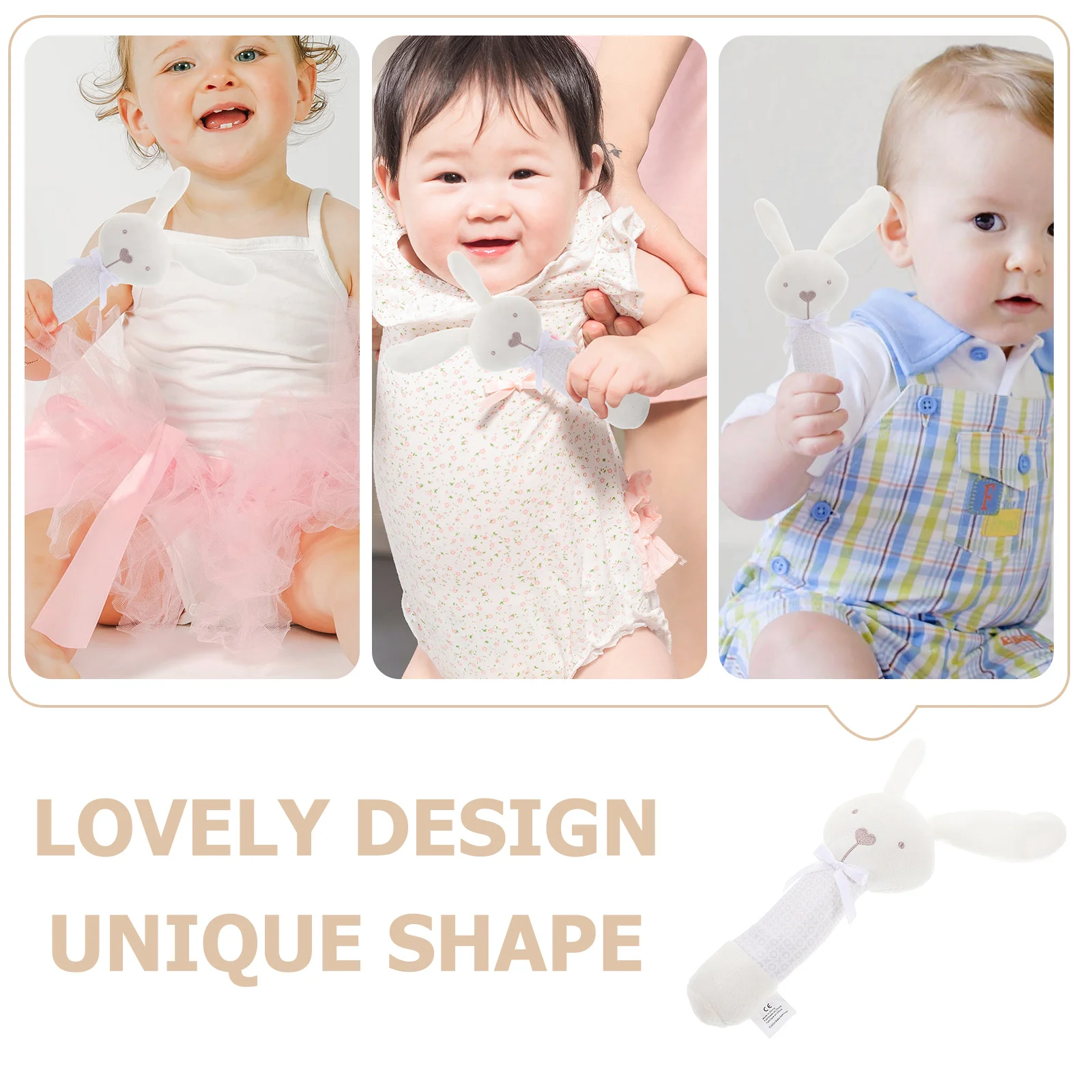 Bunny Hand voor baby's Dierenontwerp Babyspeelgoed Vroeg onderwijs Schudrammelaar Draagbare wieg Babyhandheld rammelaar