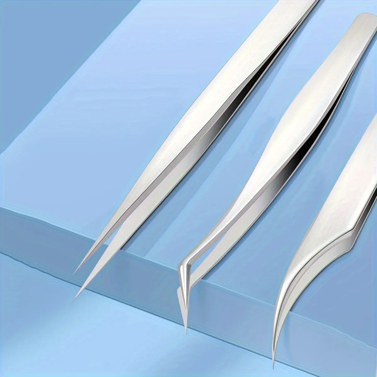 ステンレス製まつげピンセット、つけまつげ移植用、まつげアーティスト用まつげ移植ピンセット、ゴールデンフェザークリップギフト