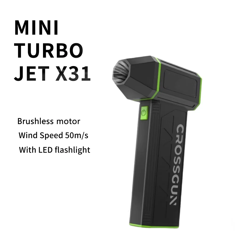 CROSSGUN Jet Turbo King Kong Jetfan Forte ventilatore portatile portatile con illuminazione a LED e aspirapolvere Hurricane Storm X31