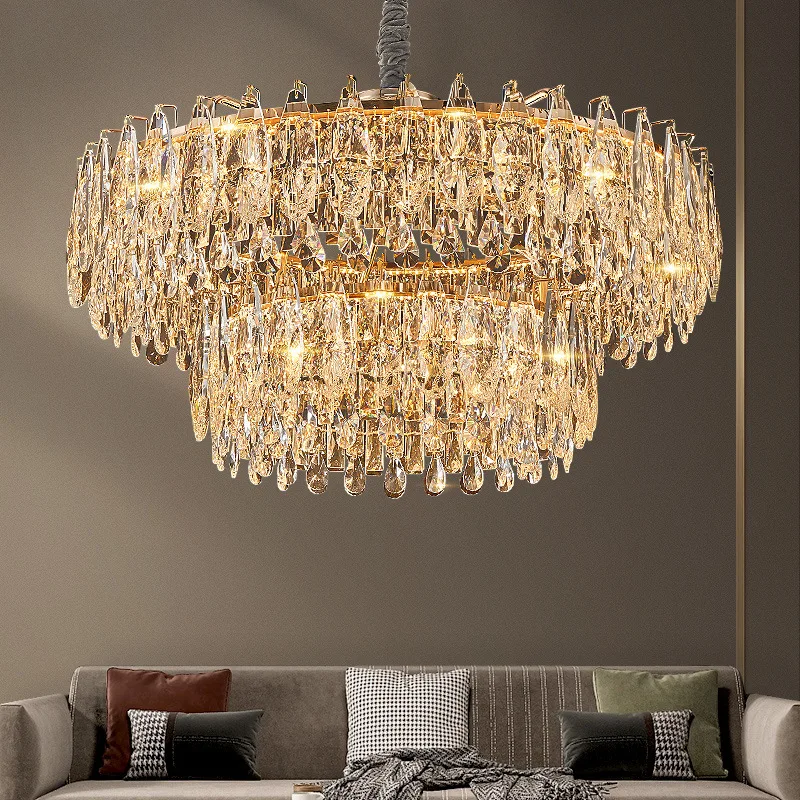 

Crystal living room chandelier new light luxury hall main lamp lamparas lights