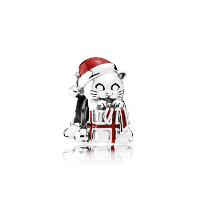 2024 925 Silver Christmas Day Series Beaded Snowman Pendant charms fit Women's Jewelry Festival Birthday DIY Bracelet