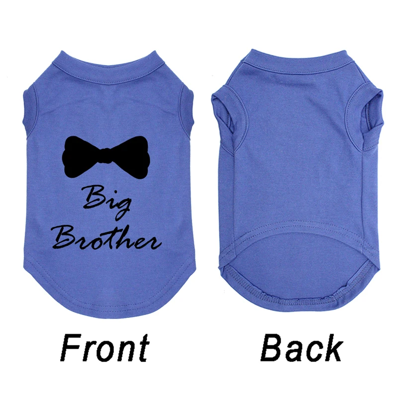 Big Sister/Brother Dog Clothes Summer T-Shirt Small Medium Dogs Cartoon Vest Cat Puppy Costume Pet Dog Clothing Dropshipping