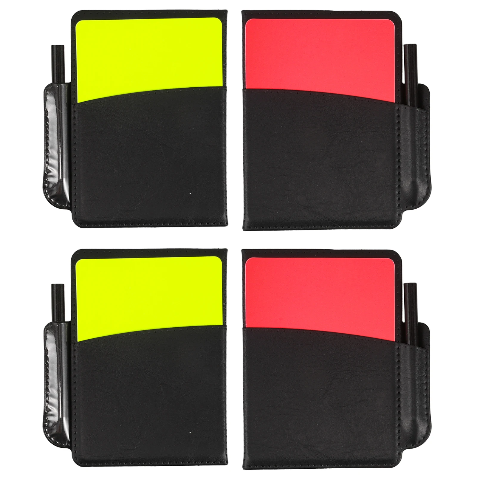 

Red Yellow Card Record Book 4 Sets Soccer Referee PVC Accessories Portable Card Holder Football Matches Child Training Score