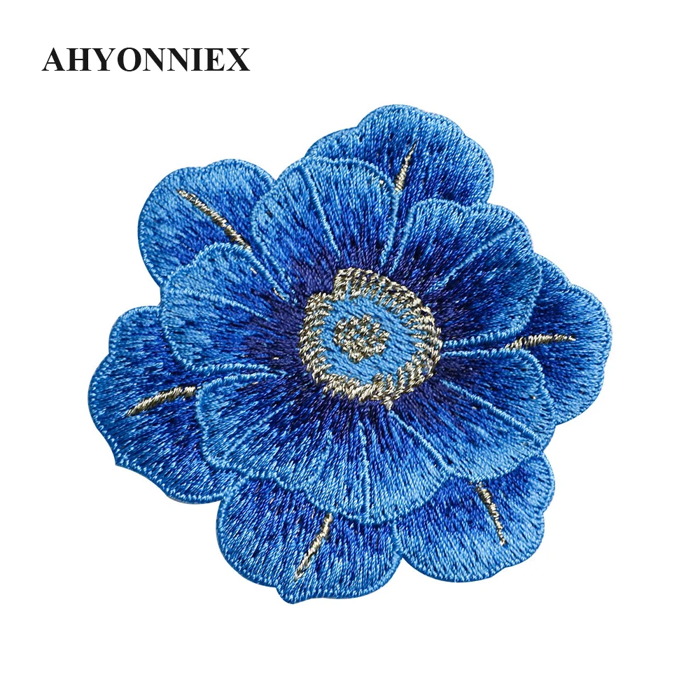 High Quality 6 Colors Embroideried Repair Flower Patches Bag Jacket Jeans Soft Sew On Patches DIY Clothes Sticker