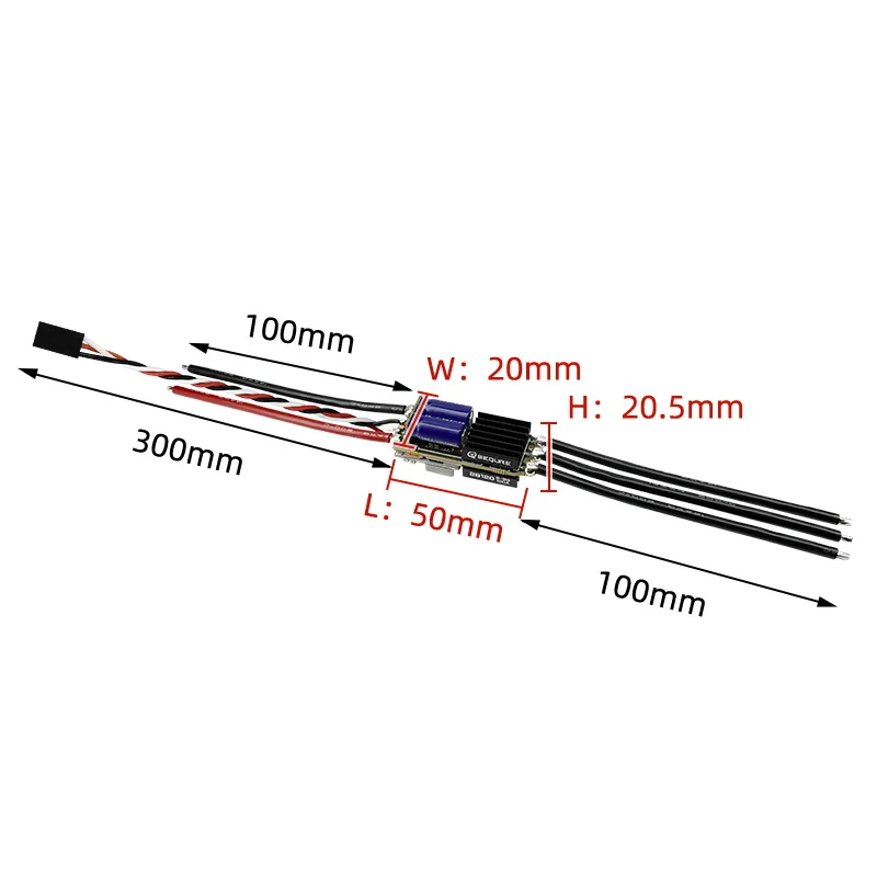 SEQURE 120A 28120 Bezszczotkowy elektryczny regulator prędkości Obsługa częstotliwości PWM 128 KHz dla pojazdów wspinaczkowych FPV Racing Drone RC