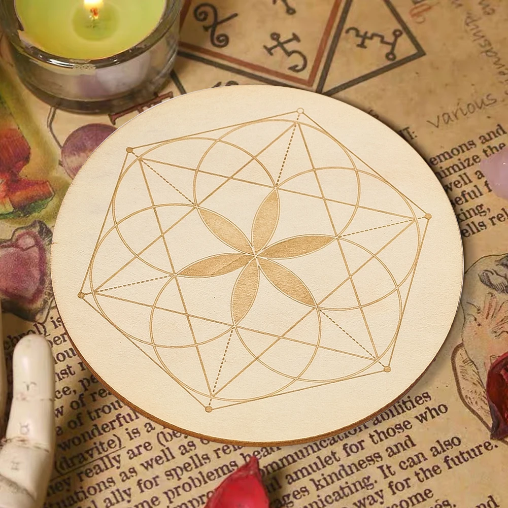 Geometrical Wooden Carving Decorative Board Creative DIY Eco-friendly and Durable Home Desktop Heat Insulation Mat Room Decor